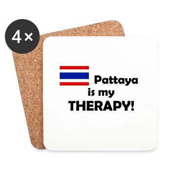 Pattaya is my Therapy - Untersetzer (4er-Set) - Weiß - Vorne
