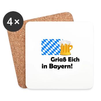 Griaß Eich - Bayern Heimatliebe - Untersetzer (4er-Set) - Weiß - Vorne