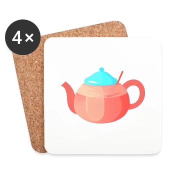 Tea Tea Bags Gift Cup Tea Saying Drink - Coasters (set of 4) - white - Front