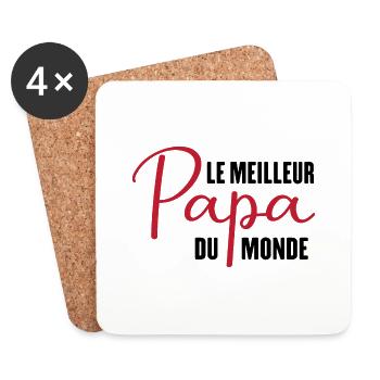 Le meilleur papa du monde - Dessous de verre (lot de 4) - blanc - Devant