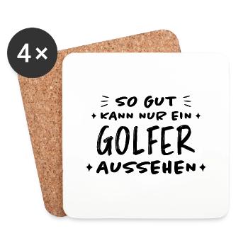 Golfer Hobby Golf Lustiger Spruch Golfer Geschenk - Untersetzer (4er-Set) - Weiß - Vorne