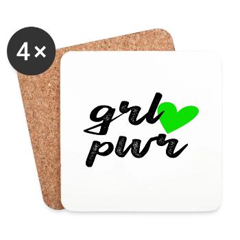 Grl Pwr - Untersetzer (4er-Set) - Weiß - Vorne