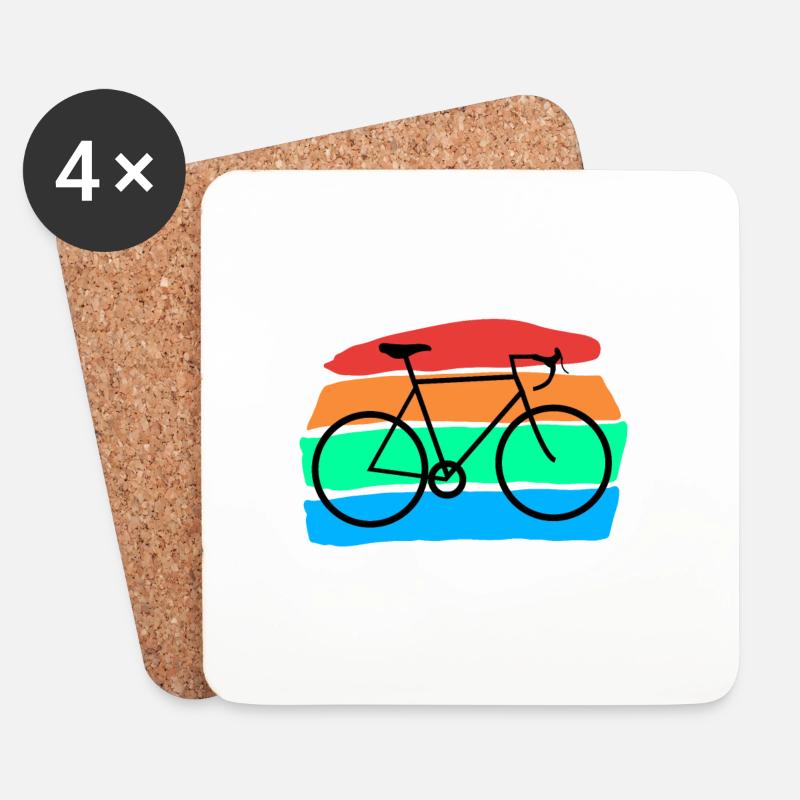 Fahrrad - Untersetzer (4er-Set) - Weiß