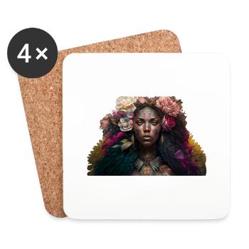 Cadeau Femme Vaudou - Dessous de verre (lot de 4) - blanc - Devant