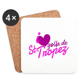 [ i ❤️ Golfe de St★Tropez ] - Dessous de verre (lot de 4) - blanc - Devant