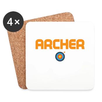 Archer Mom Bow & Arrows Tir à l’arc sur cible - Dessous de verre (lot de 4) - blanc - Devant