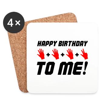 Joyeux anniversaire à moi 18 - Dessous de verre (lot de 4) - blanc - Devant