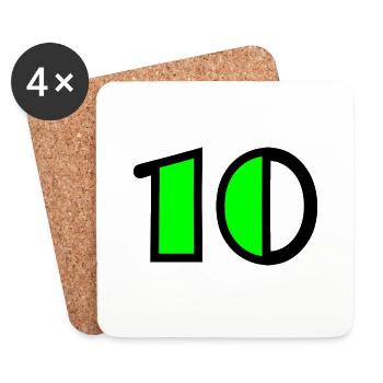 10 ANS. 10e ANNIVERSAIRE. ANNIVERSAIRE 10 ANS - Dessous de verre (lot de 4) - blanc - Devant