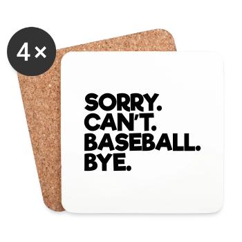 Sorry Can't Baseball Bye - Untersetzer (4er-Set) - Weiß - Vorne