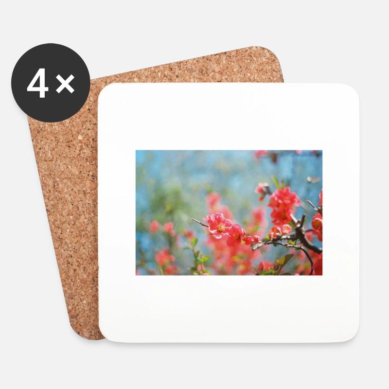 Spring buds - Coasters (set of 4) - white