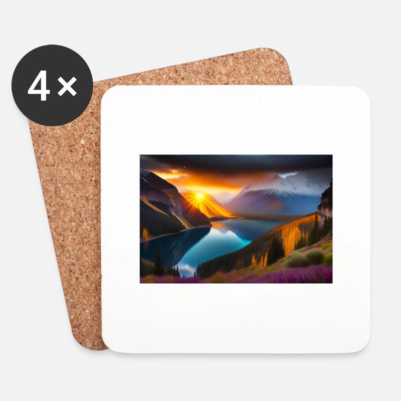Landscape - Untersetzer (4er-Set) - Weiß