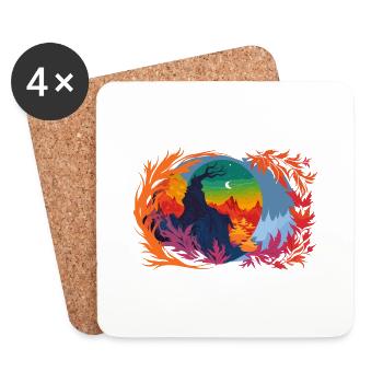 Fallen night - Coasters (set of 4) - white - Front