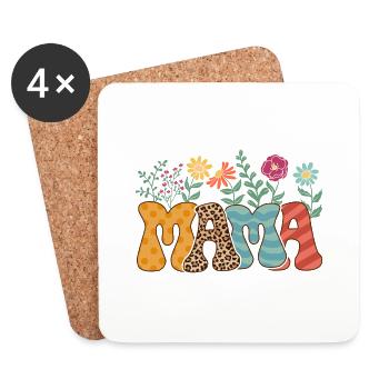 Mother's Day Vintage Mama/Mom 5 - Coasters (set of 4) - white - Front