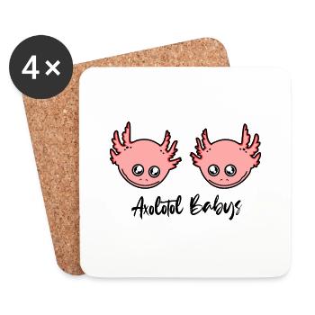 Cute Axolotl Babies - Axolotl Smile - Coasters (set of 4) - white - Front