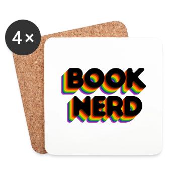 Book Nerd, Literary Gift - Coasters (set of 4) - white - Front
