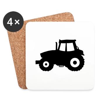 tracteur - Dessous de verre (lot de 4) - blanc - Devant