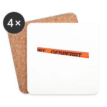 Red barrier tape with no entry to the crime scene - Coasters (set of 4) - white - Front