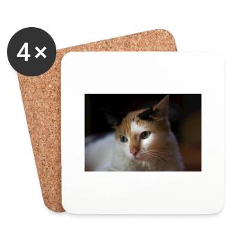 Die Katze - Untersetzer (4er-Set) - Weiß - Vorne