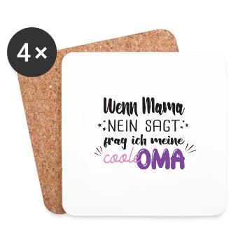 wenn mama nein sagt - Untersetzer (4er-Set) - Weiß - Vorne