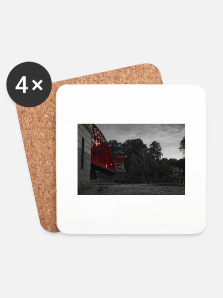 Red Bridge - Untersetzer (4er-Set) - Weiß
