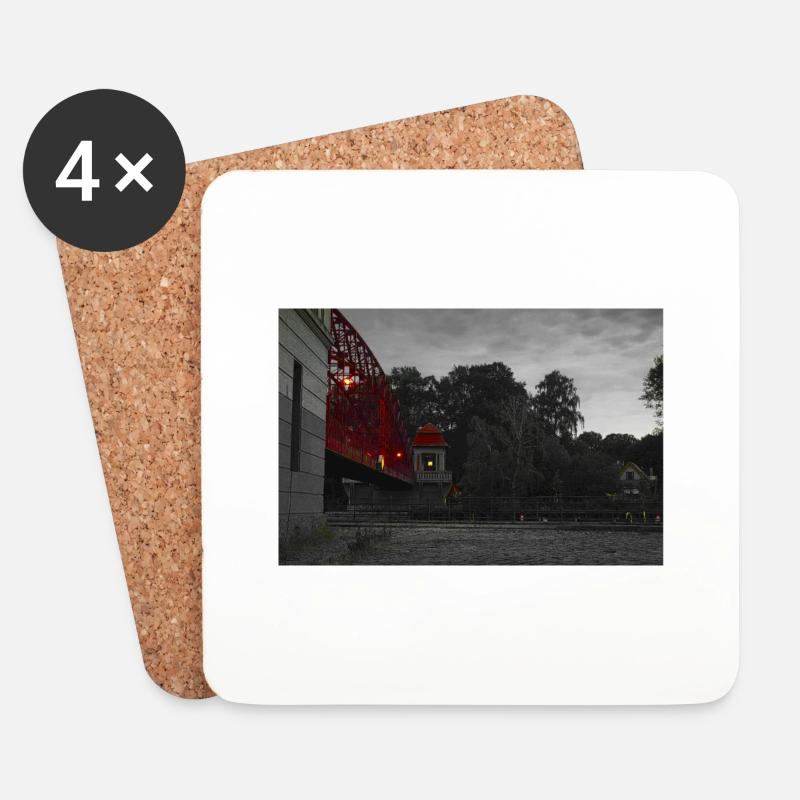 Red Bridge - Untersetzer (4er-Set) - Weiß