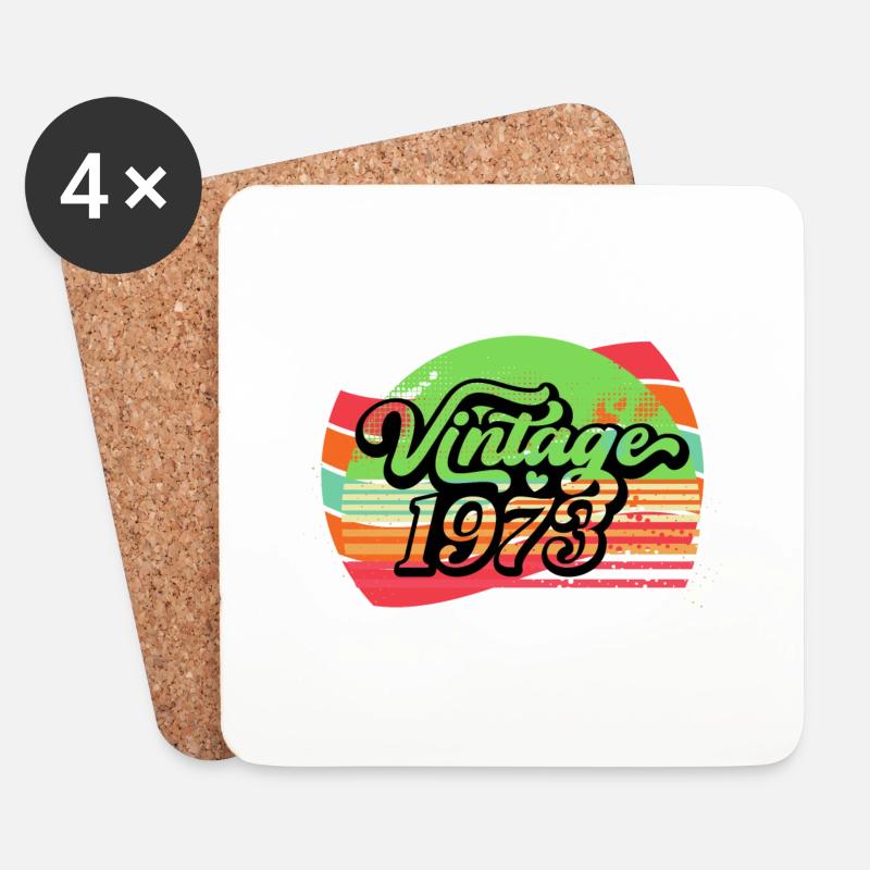Vintage 1973 - Untersetzer (4er-Set) - Weiß