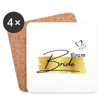 Bride gold-team bride - Coasters (set of 4) - white - Front