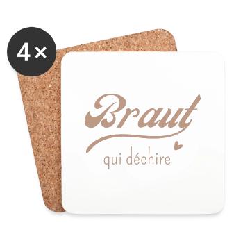 Braut qui déchire - la mariée - Dessous de verre (lot de 4) - blanc - Devant