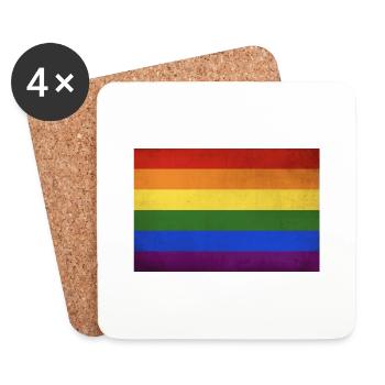 LGBT+ Flag - Untersetzer (4er-Set) - Weiß - Vorne
