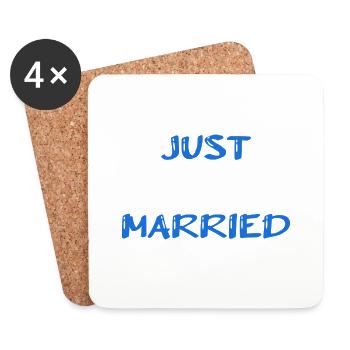ICH HABE GERADE GEHEIRATET. Junggesellinnenabschied. HEILIGER VALENTINSTAG. PAAR - Untersetzer (4er-Set) - Weiß - Vorne
