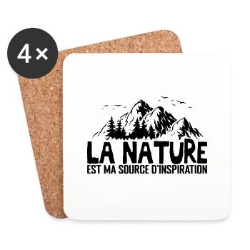 La nature est ma source d'inspiration - Dessous de verre (lot de 4) - blanc - Devant
