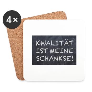 Qualität ist meine Chance Lustige Sprüche Humor - Untersetzer (4er-Set) - Weiß - Vorne