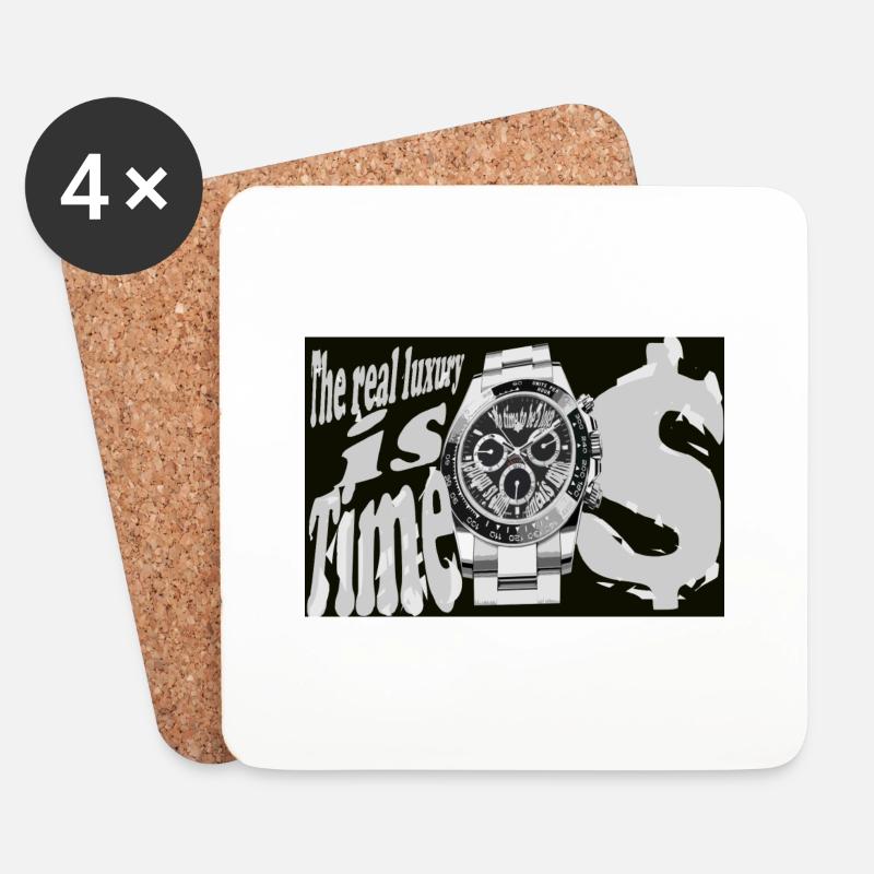 The real luxury is time - Dessous de verre (lot de 4) - blanc