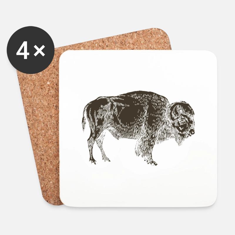 Wildtiere - Untersetzer (4er-Set) - Weiß