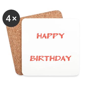 JAHRESTAG. ALLES GUTE ZUM GEBURTSTAG. ALLES GUTE ZUM GEBURTSTAG. - Untersetzer (4er-Set) - Weiß - Vorne