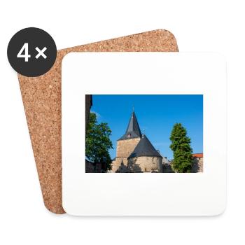 grande porte historique (Breites Tor) Goslar Basse Sax - Dessous de verre (lot de 4) - blanc - Devant