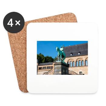 Reiterstandbild Wilhelms I. in der Kaiserpfalz - Untersetzer (4er-Set) - Weiß - Vorne