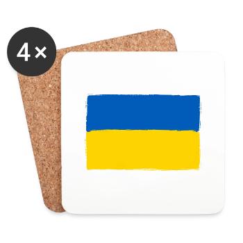 ukrainian flage 01 - Untersetzer (4er-Set) - Weiß - Vorne