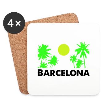 Barcelone - Dessous de verre (lot de 4) - blanc - Devant