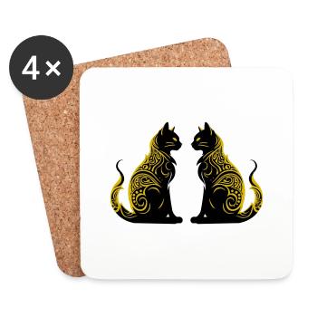 cats - Untersetzer (4er-Set) - Weiß - Vorne