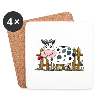 Cow - Coasters (set of 4) - white - Front