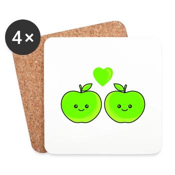 apfel love - Untersetzer (4er-Set) - Weiß - Vorne