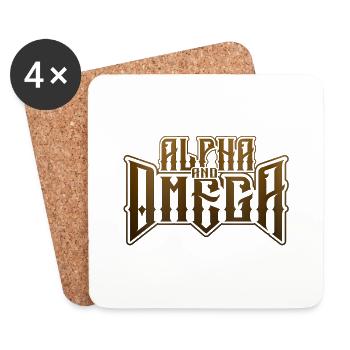 Ich bin Alpha und Omega Jesus Christus Hoffnung Bibel Glaube - Untersetzer (4er-Set) - Weiß - Vorne