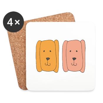 Dogs funny - Coasters (set of 4) - white - Front