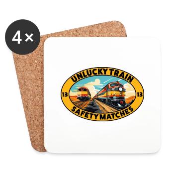 Unlucky Train - Sicherheits-Streichhölzer - Untersetzer (4er-Set) - Weiß - Vorne