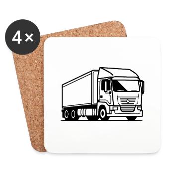 Truck Driver Truck Truck - Coasters (set of 4) - white - Front