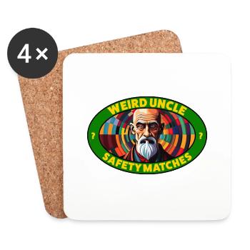 Weird Uncle - Sicherheits-Streichhölzer - Untersetzer (4er-Set) - Weiß - Vorne