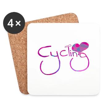 cyclist cycling bmx bike sport mountain biking hobby - Coasters (set of 4) - white - Front