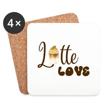 Latte Love - Love of coffee - Coasters (set of 4) - white - Front