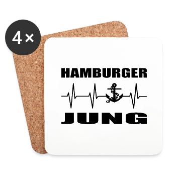 Hamburg - Untersetzer (4er-Set) - Weiß - Vorne